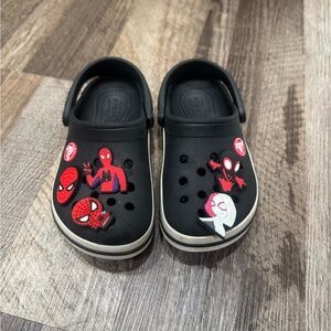 Kids Black Spider-Man Clogs 10C